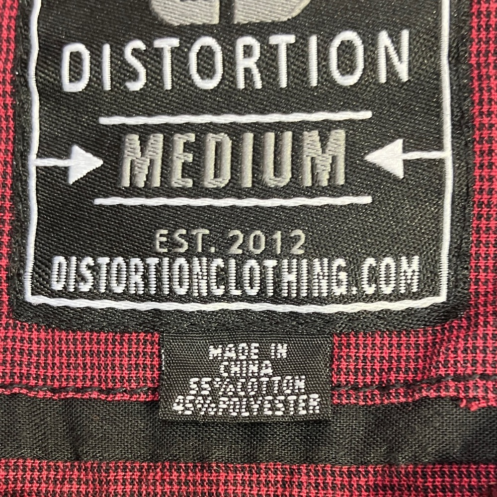 Short-Sleeve Men's Button-Up Shirt in Burgundy Check - Picture 6 of 10